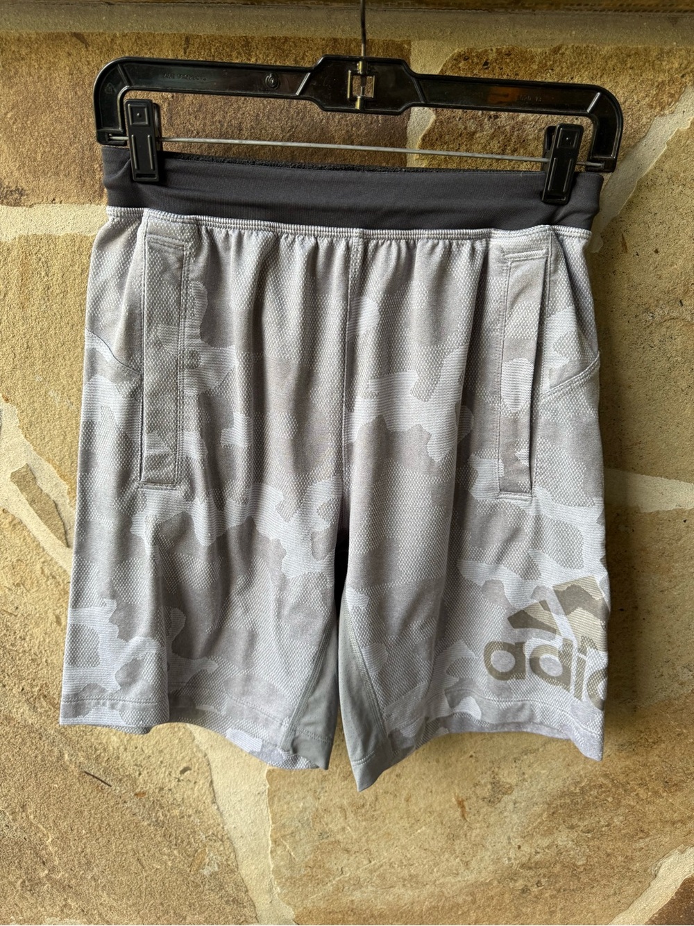 Men’s Adidas Light Gray Camo Athletic Shorts